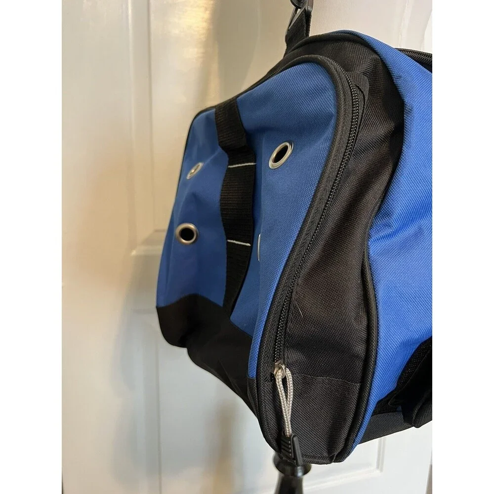 600D Poly Blue Sports Duffel Bag KD4205 Medium Travel Carry On Gym Carryall